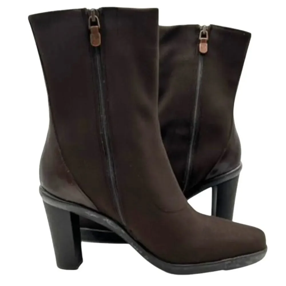 Donald J Pliner repe Elastic Mid Calf Boots Size 9 Brown Heeled Italy Designer